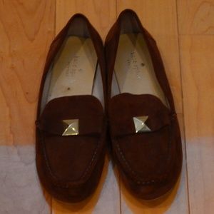 Brown Kate Spade bow loafers, size 7.5M, EUC